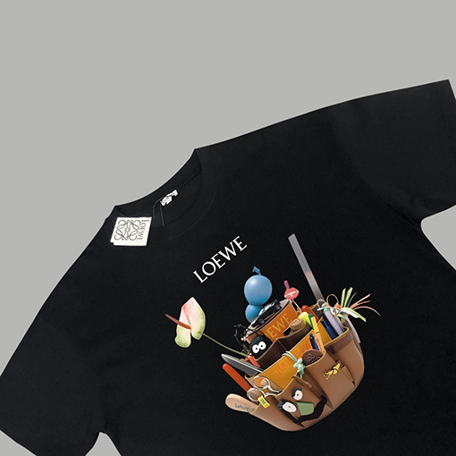 ロエベコピー プリント半袖Tシャツ
