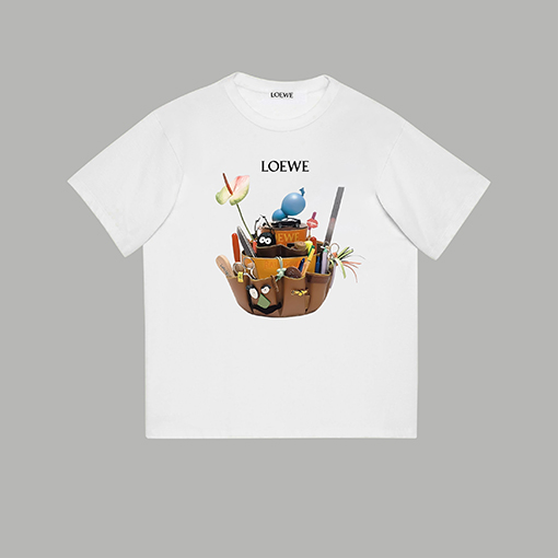 ロエベコピー プリント半袖Tシャツ