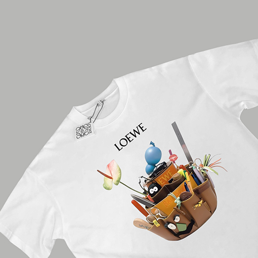 ロエベコピー   プリント半袖Tシャツ