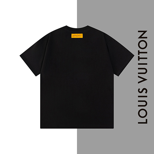 ルイヴィトン 刺繍文字バブルビーズクルーネック半袖Tシャツ