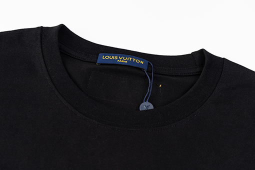 ルイヴィトン 刺繍文字バブルビーズクルーネック半袖Tシャツ