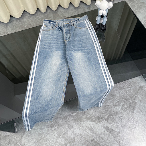バレンシアガスーパーコピー Balenciaga X adidasスリーストライプワイドデニム
