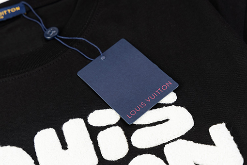 ルイヴィトン   アルファベットタオル刺繍クルーネック半袖Tシャツ