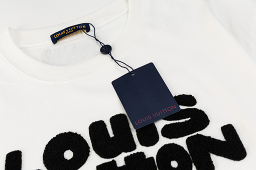 ルイヴィトン   アルファベットタオル刺繍クルーネック半袖Tシャツ