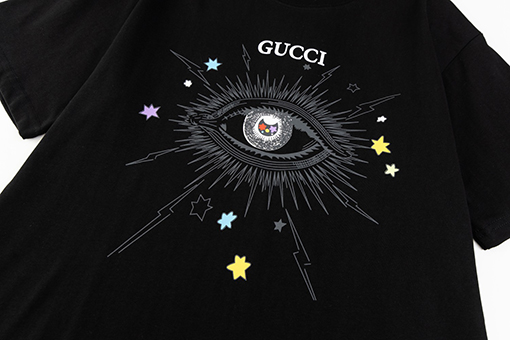 グッチ   デビルアイアルファベットクルーネック半袖Tシャツ
