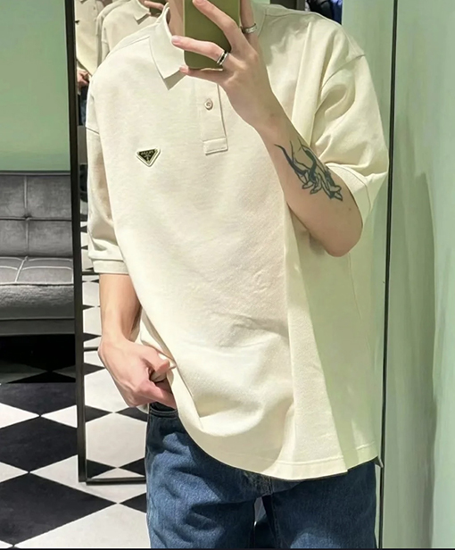 プラダスーパーコピー   クラシックトライアングルロゴポロシャツ半袖Tシャツ