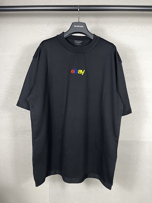 バレンシアガコピー   ロゴ刺繍半袖Tシャツ