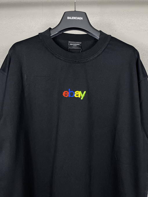 バレンシアガコピー   ロゴ刺繍半袖Tシャツ