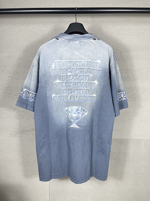 バレンシアガ プリントウォッシュ半袖Tシャツ