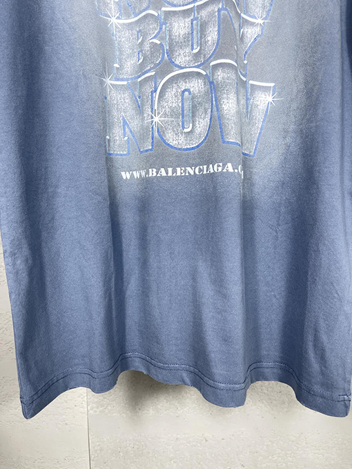 バレンシアガ プリントウォッシュ半袖Tシャツ