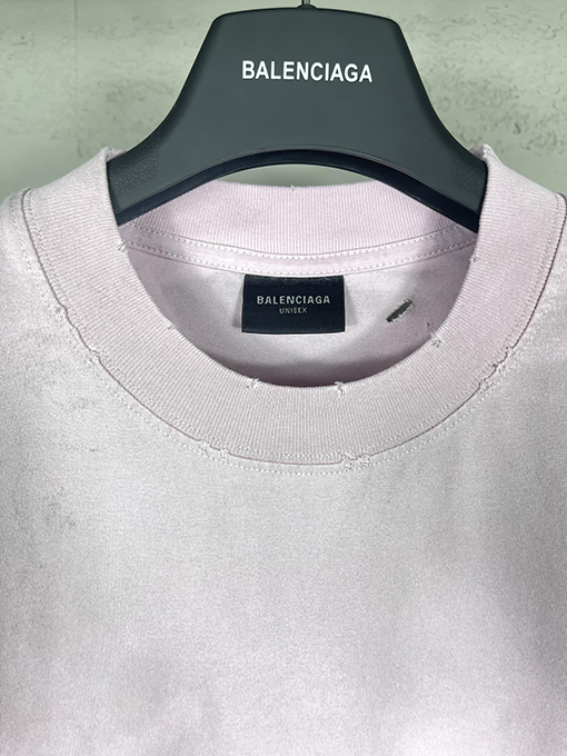 バレンシアガ バックロゴウォッシュ磨かれた古い半袖Tシャツ