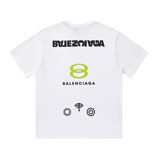 バレンシアガスーパーコピー ロゴ刺繍ラウンドネック半袖Tシャツ