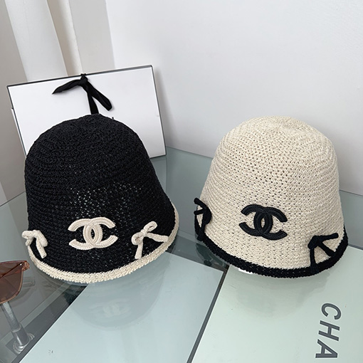 シャネル リボン付き春夏のフィッシャーマンハット