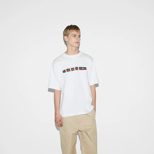 グッチスーパーコピー    プリントニット半袖Tシャツ