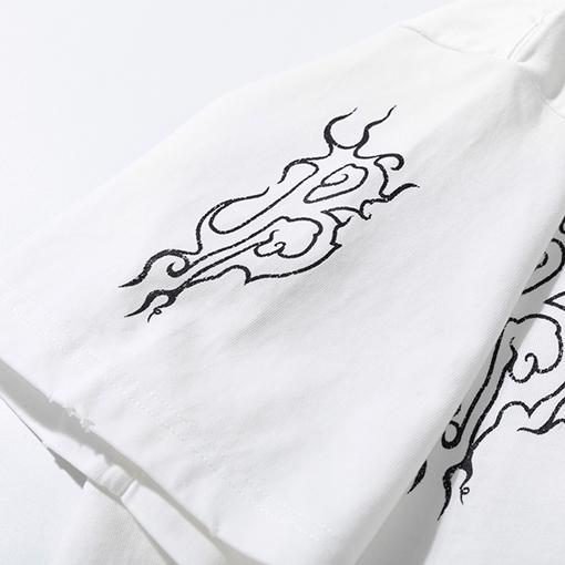 バレンシアガ 炎の文字プリント半袖Tシャツ