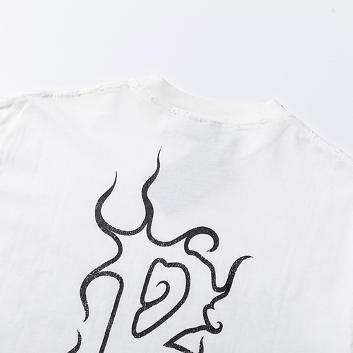 バレンシアガ 炎の文字プリント半袖Tシャツ