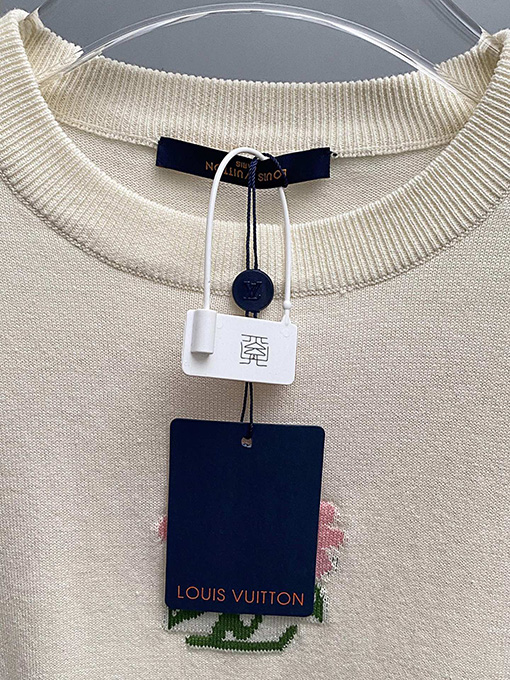 ルイヴィトンスーパーコピー 花柄ニット半袖Tシャツ