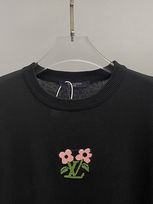 ルイヴィトンスーパーコピー 花柄ニット半袖Tシャツ