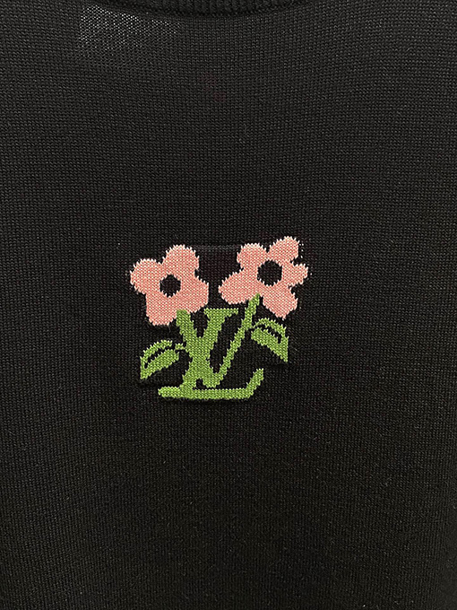 ルイヴィトンスーパーコピー 花柄ニット半袖Tシャツ
