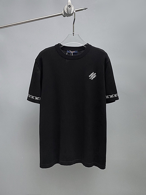 ルイヴィトン  ロゴ編み半袖Tシャツ