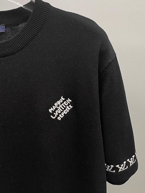 ルイヴィトン  ロゴ編み半袖Tシャツ