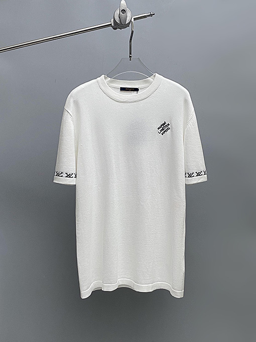 ルイヴィトン  ロゴ編み半袖Tシャツ