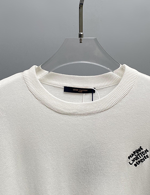 ルイヴィトン  ロゴ編み半袖Tシャツ