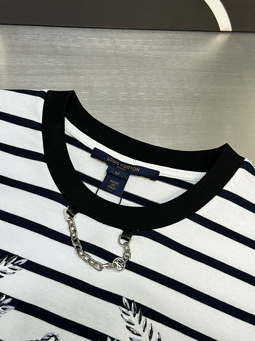ルイヴィトンコピー ストライププリント半袖Tシャツ