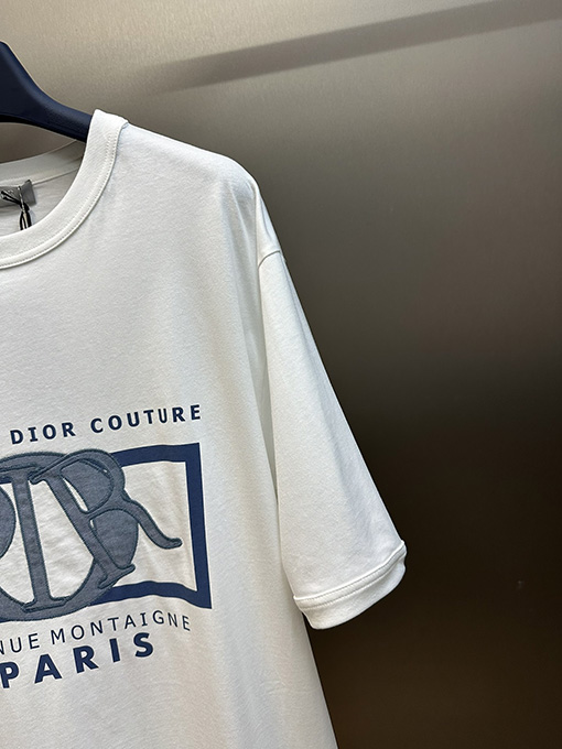 ディオール ファッションパッチ刺繍半袖Tシャツ