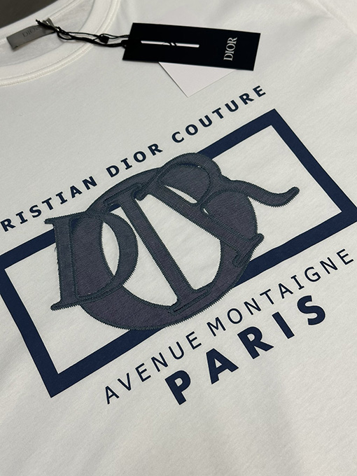 ディオール ファッションパッチ刺繍半袖Tシャツ