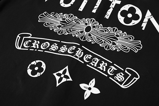ルイヴィトン X クロムハーツコピー  ロゴアルファベットコラボプリント半袖シャツ