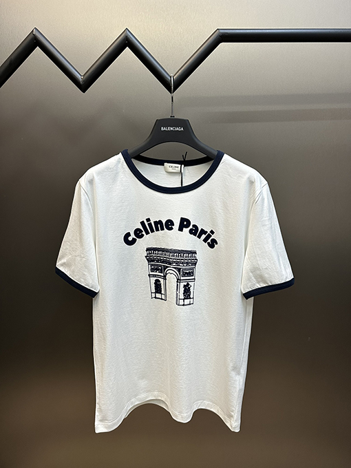 セリーヌ ファッションプリント半袖Tシャツ