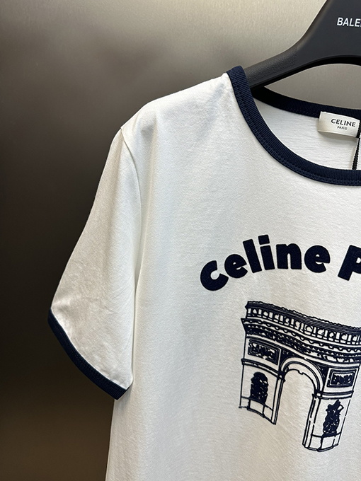 セリーヌ ファッションプリント半袖Tシャツ