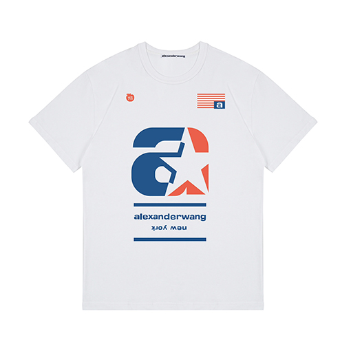 アレキサンダーワン 大きなロゴプリント入りショートスリーブ半袖Tシャツ