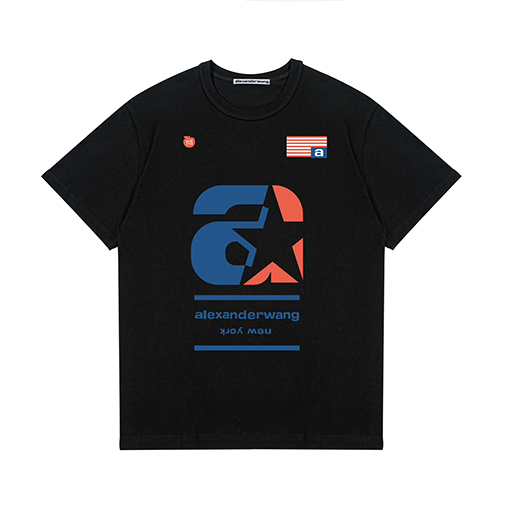 アレキサンダーワン 大きなロゴプリント入りショートスリーブ半袖Tシャツ