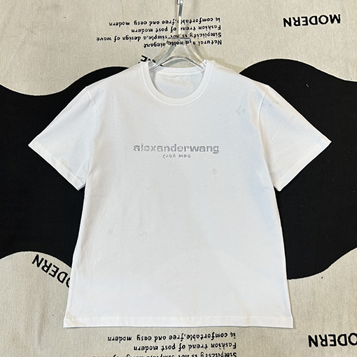 アレキサンダーワン 高温でも使えるプリント入りのショートスリーブ半袖Tシャツ