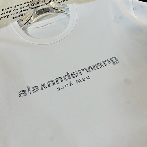アレキサンダーワン 高温でも使えるプリント入りのショートスリーブ半袖Tシャツ