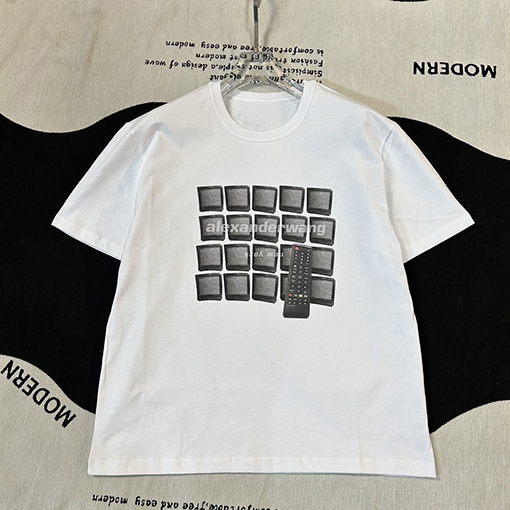 アレキサンダーワンスーパーコピー  リモコンのプリントフラワーファイル半袖Tシャツ
