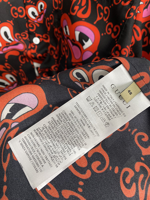 グッチ   フルプリントジャカード半袖シャツ