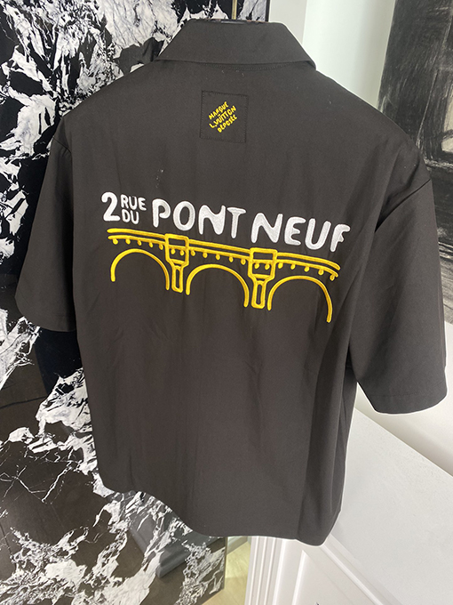 ルイヴィトンスーパーコピー アルファベット刺繍ラペル半袖シャツ