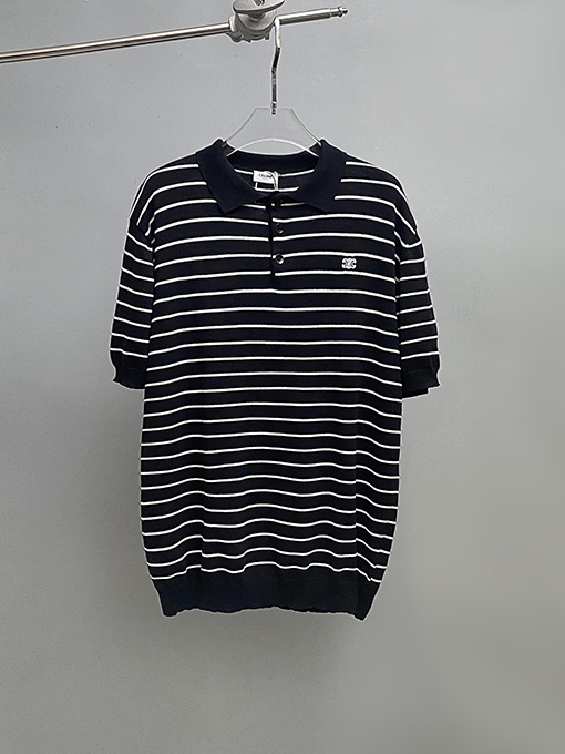 セリーヌ クラシックなコットン平織りニット半袖Tシャツ