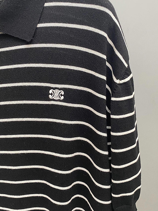 セリーヌ クラシックなコットン平織りニット半袖Tシャツ