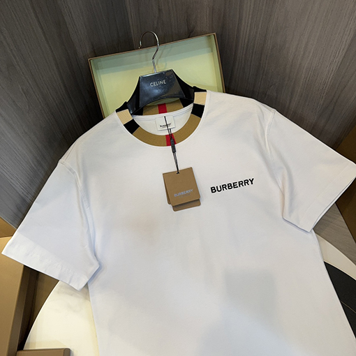 バーバリー チェックステッチロゴ刺繍半袖Tシャツ