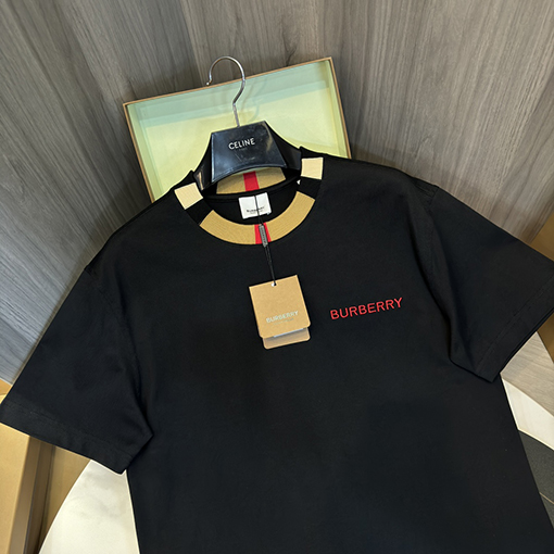 バーバリー チェックステッチロゴ刺繍半袖Tシャツ