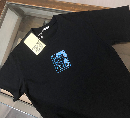 ロエベスーパーコピー 胸ロゴプリント半袖Tシャツ
