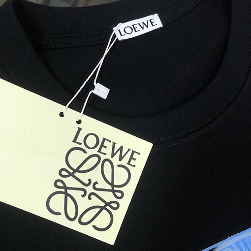 ロエベスーパーコピー 胸ロゴプリント半袖Tシャツ