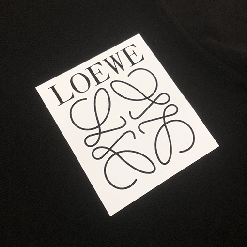 ロエベ 胸偽ポケットロゴプリント綿半袖Tシャツ