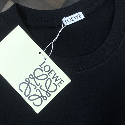 ロエベ 胸偽ポケットロゴプリント綿半袖Tシャツ