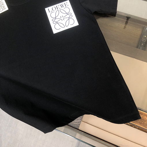 ロエベ 胸偽ポケットロゴプリント綿半袖Tシャツ