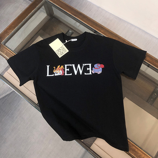ロエベ 胸ロゴプリント半袖Tシャツ